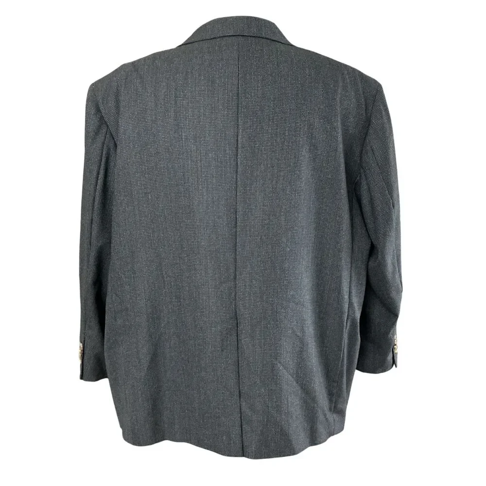 Indochino Blazer 52R Black Speckled Wool Silk Sport Coat Old Money Luxe Jacket